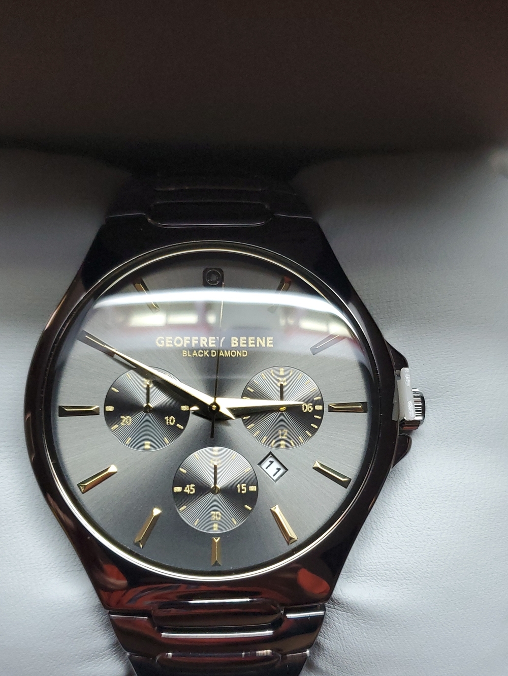 Geoffrey Beene Men's Genuine Diamond Watch